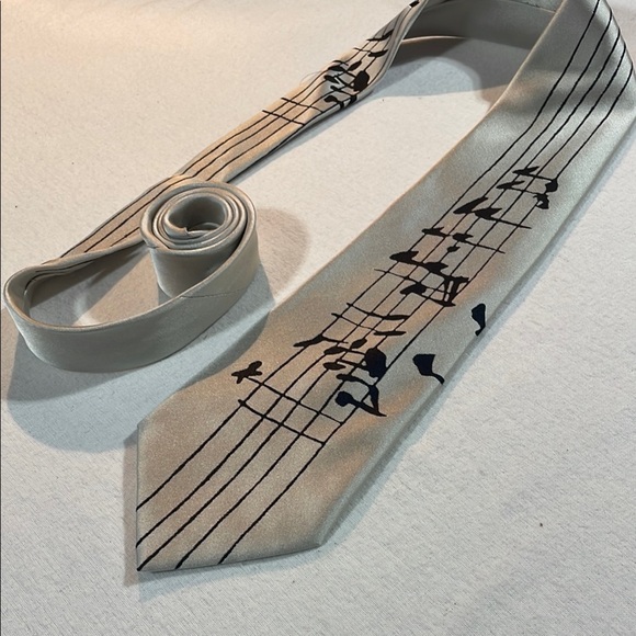 J. Garcia Limited Edition Silk Silver Black Musical Tie Manuscript 39 collection - Picture 1 of 9